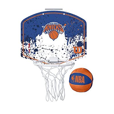 Wilson Minicanestro da Basket NBA TEAM MINI HOOP, Plastica, Bianco/Blu (New York Knicks)