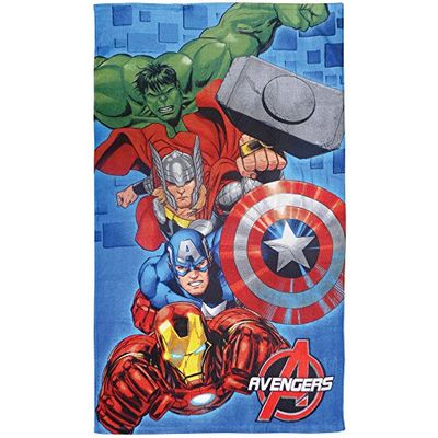 CTI Telo da Bagno Avengers Shock Cotone Blu 120 x 70 cm