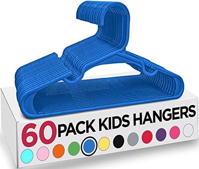 Utopia Home 60-pack barngalge – 29 cm plastgalge för garderob – perfekt för daglig användning (blå)
