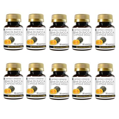 Semi di Zucca 700 Softgels | Perle con Olio Spremuto a Freddo titolato in Omega 3 Omega 6 e Omega 9, Acido Linoleico e Acido Oleico | 1 Softgel al giorno