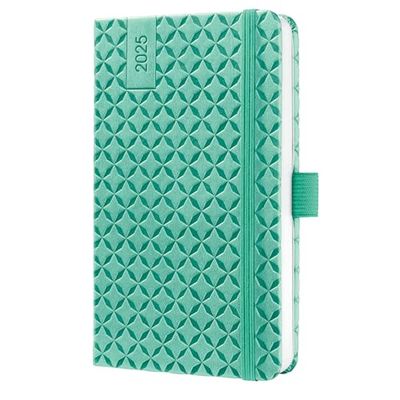 SIGEL J5126 Jolie Agenda semanal 2025, tapa dura, 9,5 x 15 cm, 174 páginas, verde menta