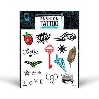 Flash Tattoo, Tatuaggi Temporanei per Uomini e Donne, Tatuaggi Finti per Bambini, Facili da Usare e Rimuovere (15x16 cm) - Progettato e Prodotto in Turchia
