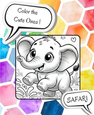 Color the Cute Ones - SAFARI / coloring book / lovely present / writing skills / color and cut out / beautiful gift