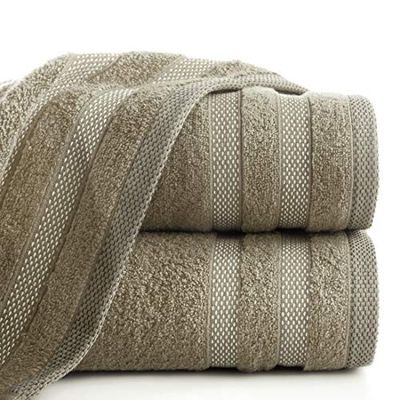 Eurofirany Riki - Set di 6 asciugamani in cotone con bordo a forma di corda, 50 x 90 cm, colore: Marrone chiaro