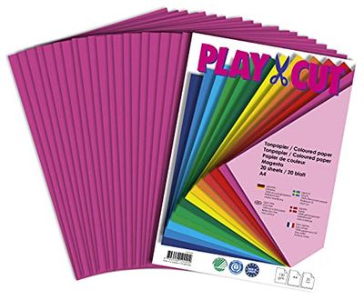 PLAY-CUT, Papel de color, A4, 130 g/m2, magenta, 20 hojas, color liso