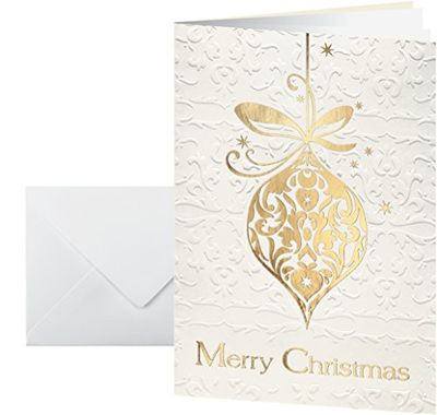 SIGEL DS049 Christmas Greeting Card "Golden Fantasy", A6 (A5), blank, 10 Pieces incl. 10 envelopes, easy to print