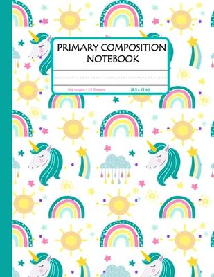 Primary composition notebook k-2: Rainbow Primary Journal With Dotted Midline and Picture Space, Drawing & Handwriting Story Journal.