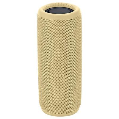 Altavoz Bluetooth Dorado, conexión inalámbrica, Sonido, Compacto y portátil, Ideal para música en Exteriores y Fiestas.
