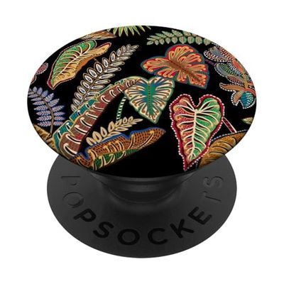 Patrón de hojas estéticas florales preppy de verano tropical PopSockets PopGrip Adhesivo