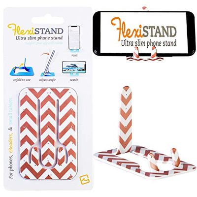 FlexiStand mobiele telefoon bureaustandaard Reizen draagbare iPhone Samsung slimme telefoonhouder - Rose Gold Chevron