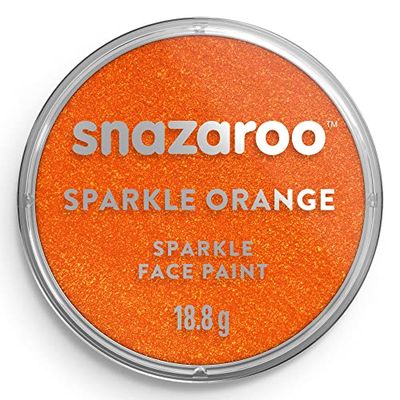 Snazaroo 1118531 Kinderschmink, huidvriendelijke hypoallergene gezichtsmake-up op waterbasis, vrij van parabenen - 18ml, Sparkle Orange