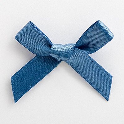 Italian Options Satin Craft Bows 100-Piece Pack, 3 cm Bow Width, Smoke Blue