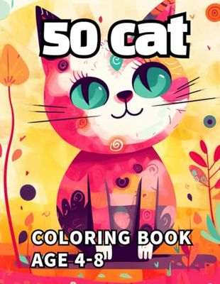 50 cat coloring book