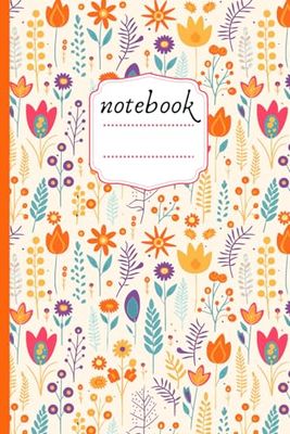 Composition Notebook: College Ruled 6x 9"120 Pages Vintage Floral Aesthetic Journal for College, School, Office & Work