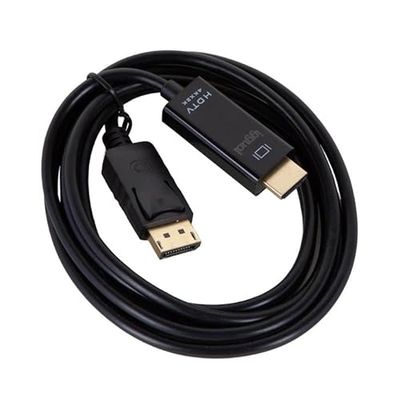 Glowster Cavo DisplayPort a HDMI 4K, 2 metri, ad alta definizione, doppia connessione, ideale per trasmettere video e audio tra dispositivi.
