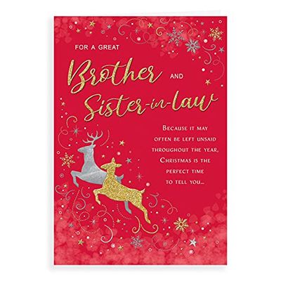 Piccadilly Greetings Klassieke kerstkaart Broer & schoonzus - 9 x 6 inch - Regal Publishing (C85370)