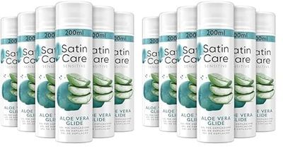 Venus Satin Care Gel De Depilación Para Mujer, Con Aloe Vera, Para Pieles Sensibles, Depilación Suave Sin Irritación, 6x200ml (Paquete de 2)