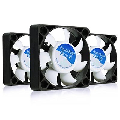 AABCOOLING Super Silent Fan 5 - Silent and Efficient 50mm Fan with 4 Anti-vibration Pads - Value Pack 3 Pieces, Airflow Fan, Computer Fan, 3D Printer Fan, Silent Case Fan 17,5 dB