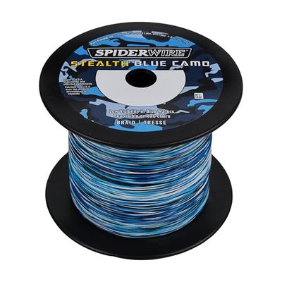 Spider Wire Stealth Braid – Phénomène Couleur Vert Mousse, 20 LB, Camouflage Bleu