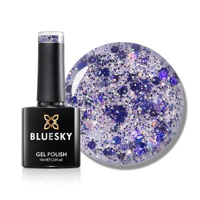 Bluesky Gel Nail Polish 10ml, Purple Crystal - SPZ05, Purple Gel Nail Polish for 21 Day Manicure, Professional, Salon & Home Use, Requires Curing Under LED UV Nail Lamp