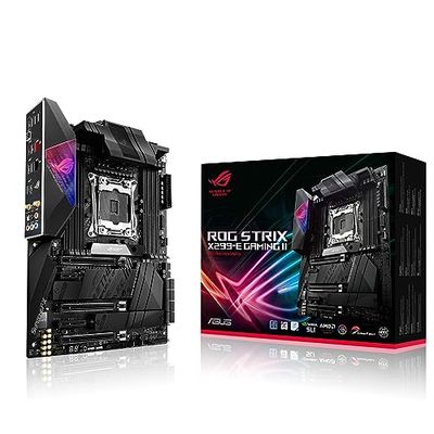 ASUS ROG Strix X299-E GAMING II – Carte mère Intel LGA 2066 ATX pour Intel Core X (12 phases d’alimentation, Wi-Fi 6 802.11ax, LAN 2.5 Gb/s, USB 3.2 Gén.2, SATA, 3xM.2, affichage OLED, Aura Sync RGB)
