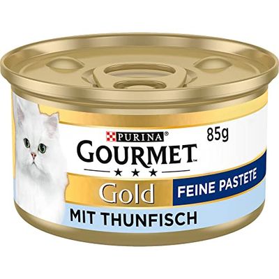 Gourmet Purina Gold - Pasta Fina para Gatos, alimento húmedo (12 latas de 85 g)