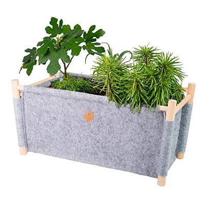 EQUA Home sandlåda grå-trädgårdskruka, handgjord, grå, 68 cm x 35 cm x 32 cm