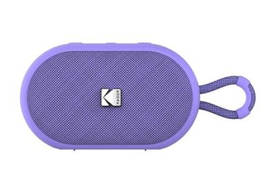 KODAK Altoparlante Bluetooth Portatile PWS-2284 – 6W RMS, Impermeabile IPX7, Stereo TWS, Batteria 1500mAh, Autonomia 10-12h, Vivavoce, Cinturino in Silicone, Cavo USB-C Incluso – Viola