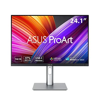 ASUS ProArt Display PA248CRV Professional Monitor – 24.1-inch, IPS, 16:10, WUXGA (1920 x 1200), 97% DCI-P3, Color Accuracy ΔE < 2, Calman Verified, HDR-10, USB-C PD 96W