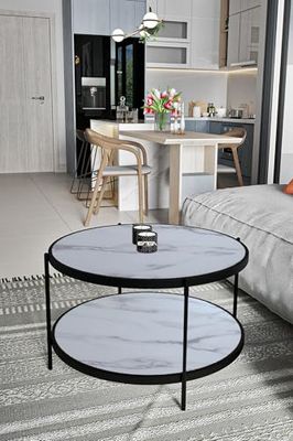 Hanah Home Bella-Marble, White, Blanc, Bois d'ingénierie, Taille Unique