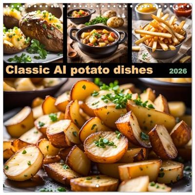 Classic AI potato dishes (Wall Calendar 2026 12" x 24" / 30 x 60 cm (open)) CALVENDO 12 Month Wall Calendar