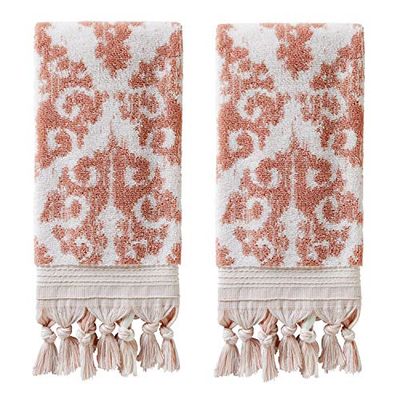 SKL Home Mirage Ensemble de Petites Serviettes à Franges 100% Coton Turc, rosé