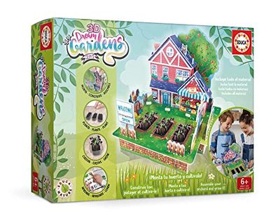 Educa - 3D Dream Garden 2w1 | Zbuduj z pełnokolorowych kartonów Ten wspaniały ogród warzywny i uprawiaj swój własny ogród w domu | Od 5 lat (19470)