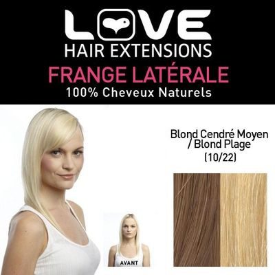 Love Hair Extension Human Hairs Clip In Side Fringe, Colour 10/22 Ash Brown/Beach Blonde Medium