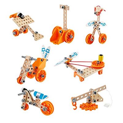 Hape Junior Inventor Deluxe Experiment Kit - Advanced Wooden Building Set