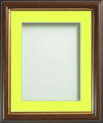 Frame Company Eldridge Mahogany Photo Frame with Lemon Bon Bon Mount, 20x16 for 15x10 inch, fitted with perspex