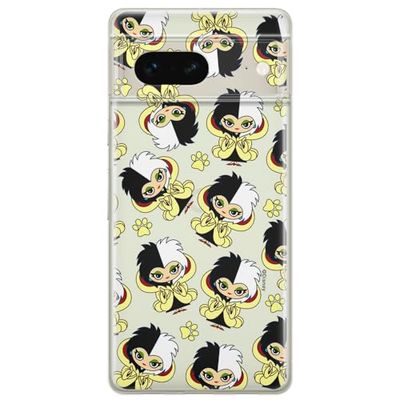 ERT GROUP mobiltelefonfodral för Google PIXEL 7 originalt och officiellt licensierat Disney mönster Cruella 007 optimalt anpassad till formen på mobiltelefonen, gedeeltelijk transparant