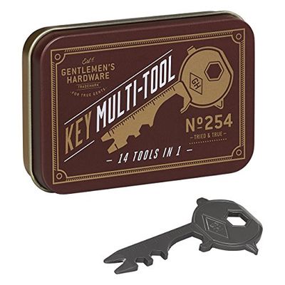 Gentleman's Hardware Clé multifonction 14 en 1, marron, 3,2 x 6,2 x 0,2 cm