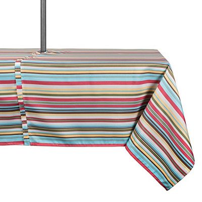 DII Adatto per interni ed esterni, versatile, lavabile in lavatrice, a righe, poliestere, stampa estiva, tablecloth, 60 x 84 w/zip