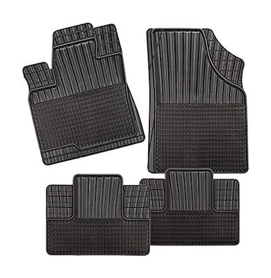CarFashion 281183 Allwetter Matte Monza CD2, conjunto de tapetes de 4 peças, TPE tapete de borracha preto, pé sem conjunto de tapetes para mate plano