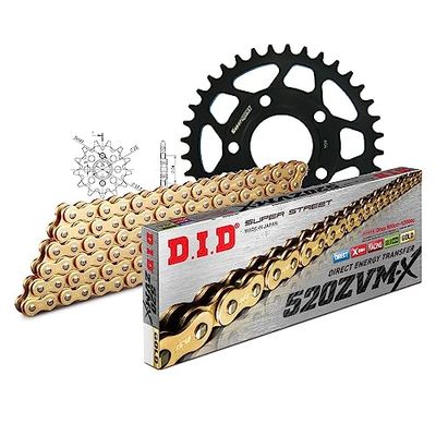 Kettingset DID staal 520ZVM-X / 110 klinknagel slot voor Honda NSR R 125 cc bj. 1994-1997