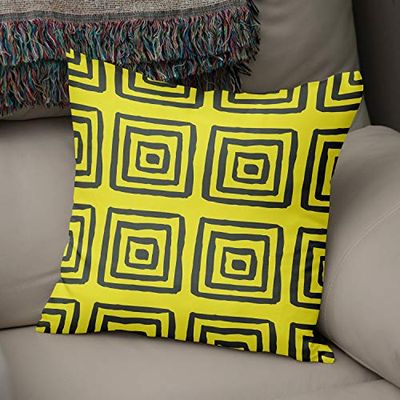 BonaMaison Fundas para Cojínes, Amarillo neón y Humo Funda de Almohada Silla Oficina Cama Decorativa Moderna Decoración del Hogar Habitación, 43x43 Cm - Diseñado y Fabricado en Turquía