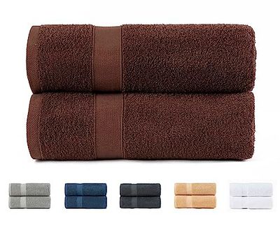 Todocama Lot de 2 Serviettes 100% Coton 550 g/m² Extra Douces 5501, très absorbantes et à séchage Rapide (Chocolat, 100 x 150 cm)