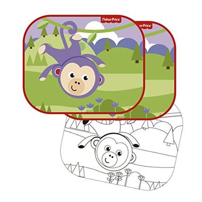Fisher-Price solskydd för bil (2 st) + dragapa, flerfärgad, medium