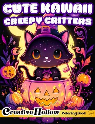 Cute Kawaii Creepy Critters Coloring Book: 40+ Adorable Detailed Halloween Themed Baby Animal Designs - Cats, Werewolves, Bats, Owls, Mice, Pumpkins - ... Horror Lovers - For Adults Relaxation & Teens