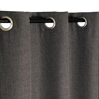 Atout Ciel Plain Curtain with Eyelets 140 x 240 cm Ready to Hang 100% Recycled Polyester Anthracite