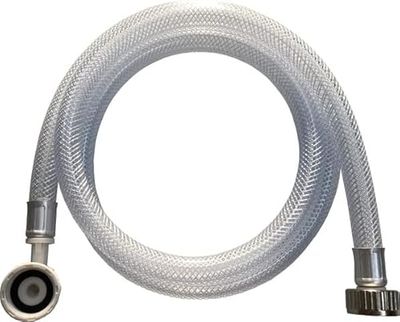 Sanfor | Tube d'entrée pour lave-linge et lave-vaisselle | Tuyau d'entrée d'eau froide | Toutes les marques | Filetage de 3/4 de pouce et diamètre de 25 mm | Transparent | 1,5 mètre