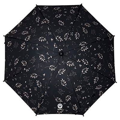 Dooky parasoll för barnvagn/barnvagn/barnvagn, UPF 50+ UV-skydd, 180 graders flexibilitet med Duo Flex-teknik, vind och vattentät, 100 procent polyester, 76 cm spann, svarta romantiska löv