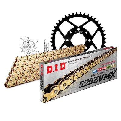 Kettingset DID staal 520ZVM-X / 110 klinkslot voor Honda XL V Varadero 125 cc Bj. 2001-2013