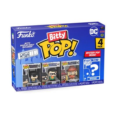 Funko Bitty Pop! DC - Batman, Robin, Scarecrow och en Mystery Mini-figur i överraskning - 2,2 cm - DC Comics samlarbar - stapelbar hylla ingår - presentidé - officiella produkter